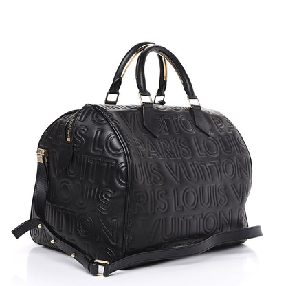 Louis Vuitton Calfskin Embossed Speedy Cube 30 Black 2 of 9