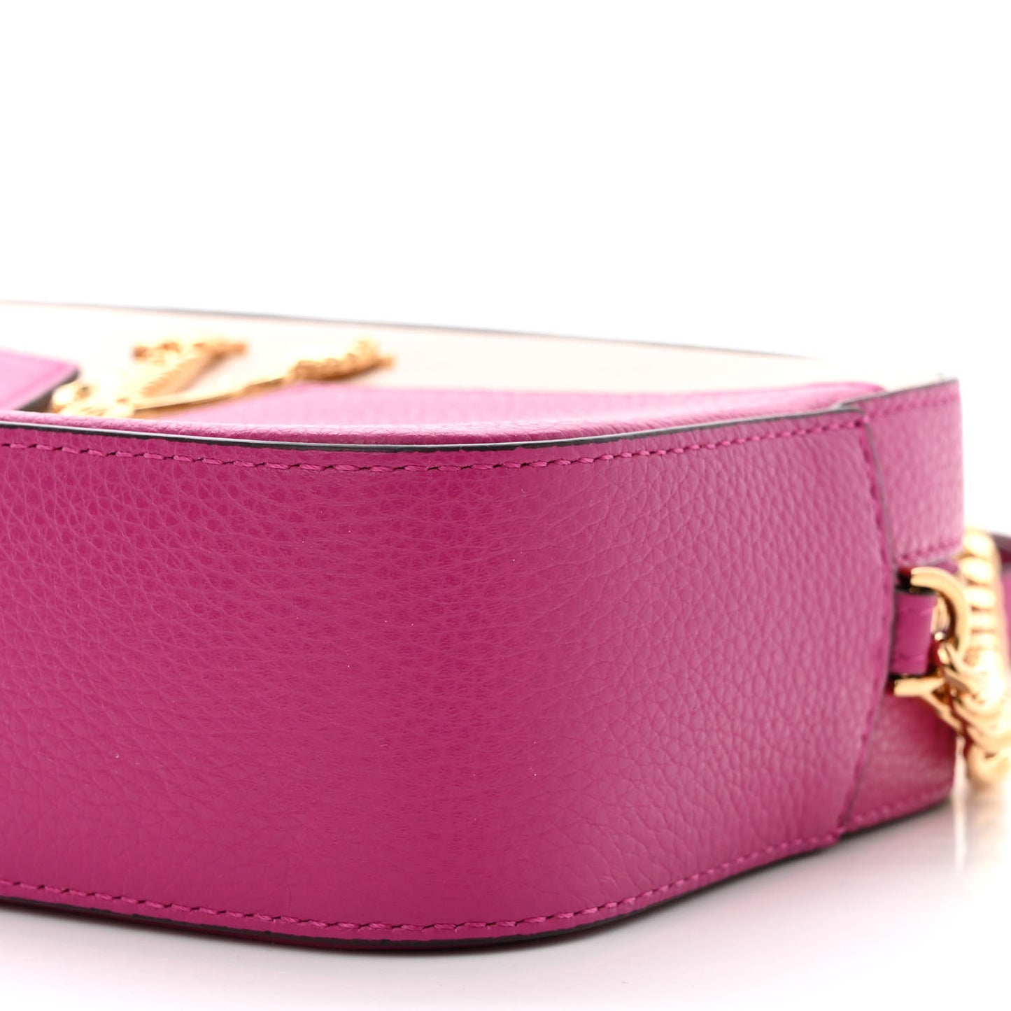 Grainy Calfskin Virtus Small Camera Bag Purple