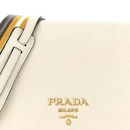 Prada Vitello Daino Flap Crossbody Bianco 7 of 9