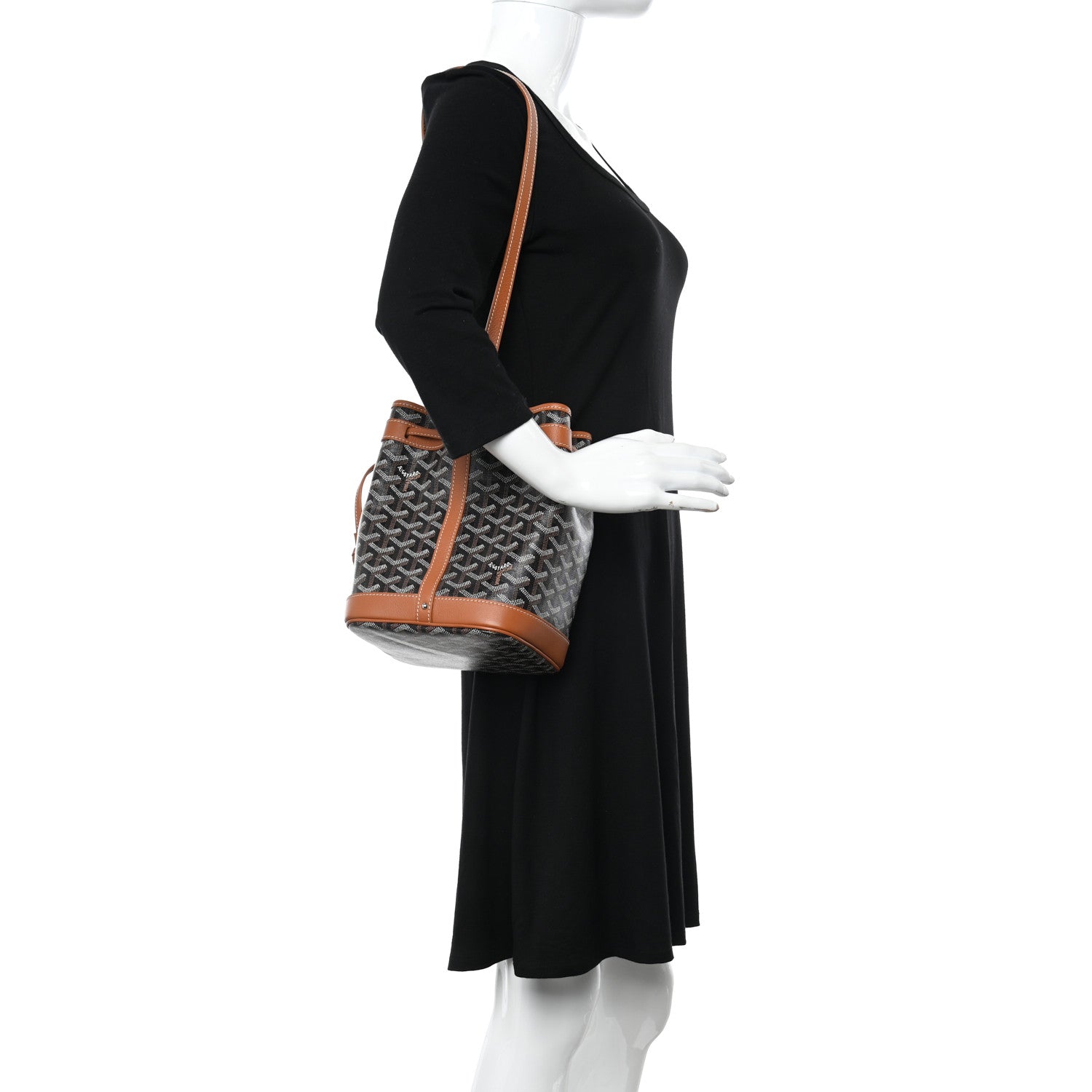 Goyard Goyardine Petit Flot Bucket Bag PM Black Gold 2 of 9