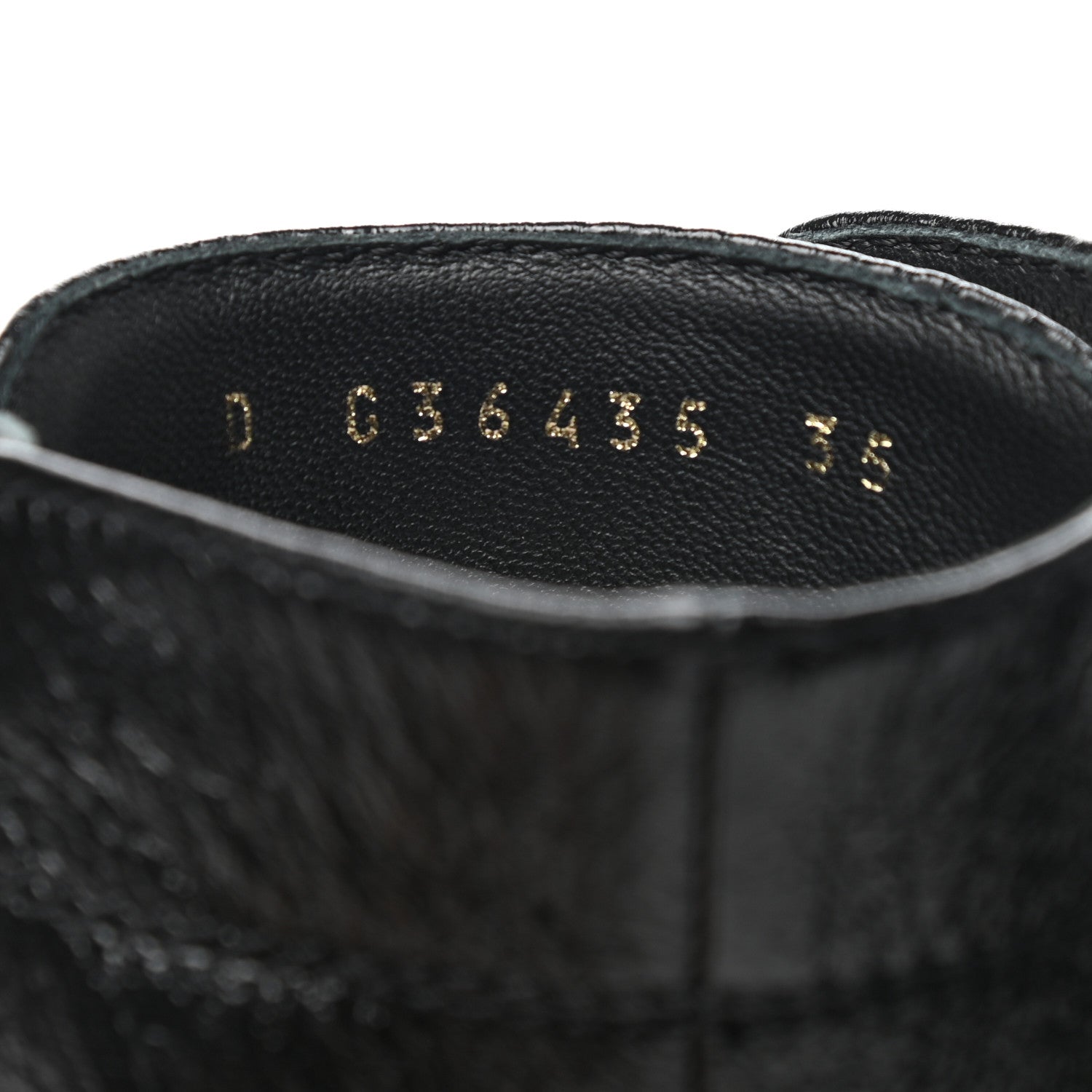 Chanel Shiny Crumpled Lambskin Lace Up Combat Boots 35 Black 8 of 8