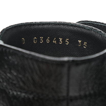 Chanel Shiny Crumpled Lambskin Lace Up Combat Boots 35 Black 8 of 8