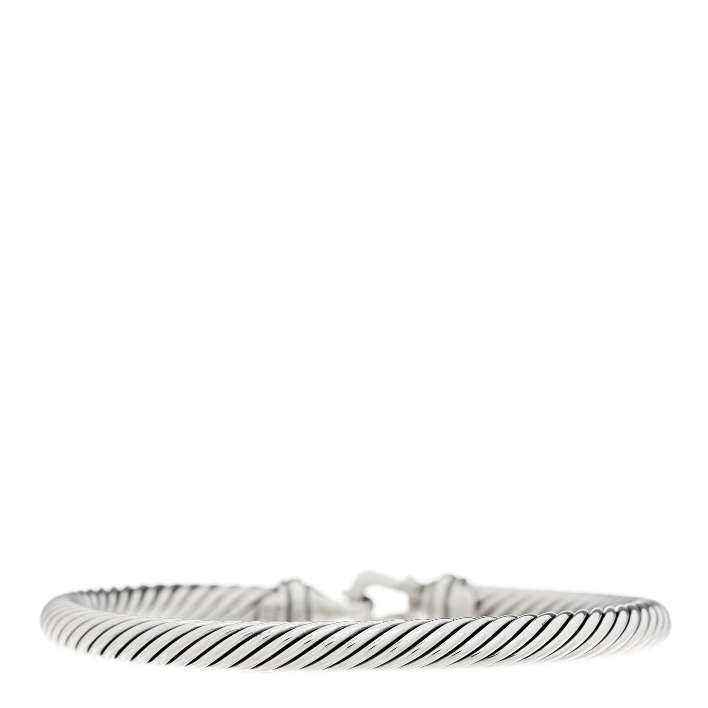 Sterling Silver 18K Yellow Gold 5mm Cable Classic Buckle Bracelet