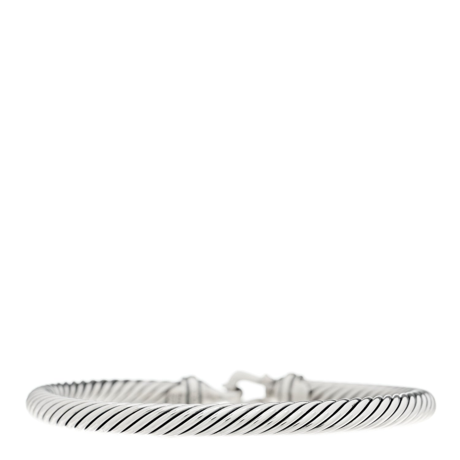 David Yurman Sterling Silver 18K Yellow Gold 5mm Cable Classic Buckle Bracelet 2 of 4