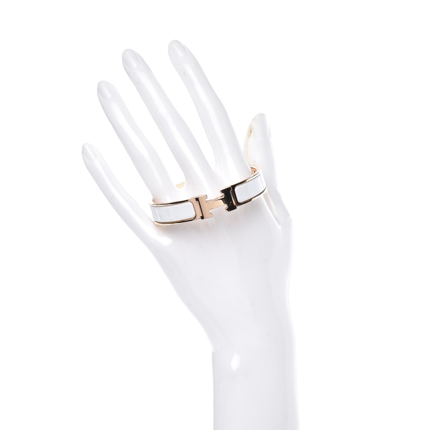 Hermes Enamel Narrow Clic Clac H Bracelet PM White 2 of 6