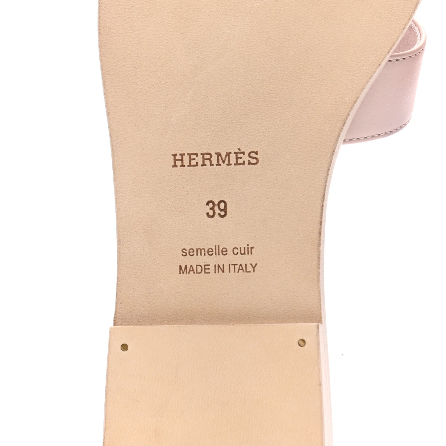 Box Calfskin Oran Sandals 39 Rose Pale