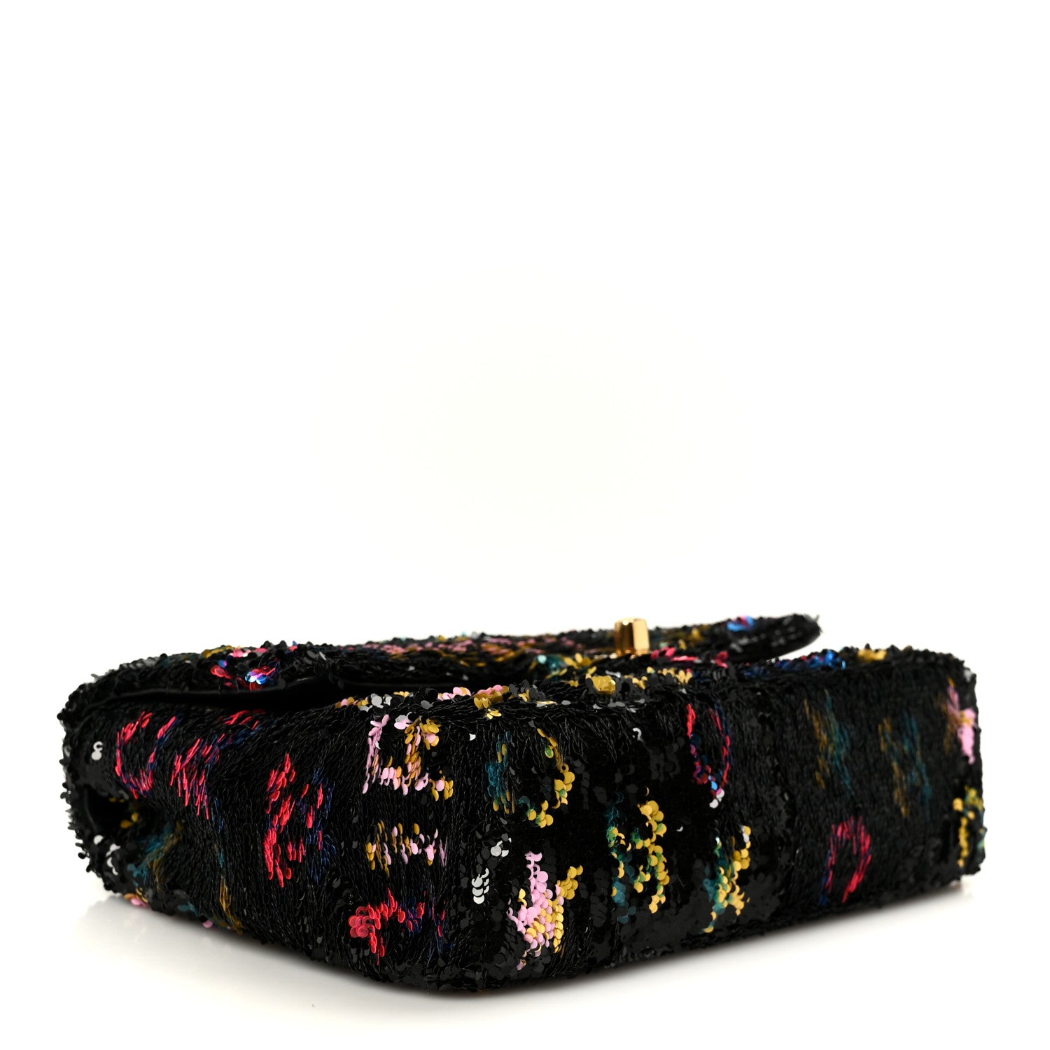 Chanel Sequin Logo CC Small Single Flap Black Multicolor 4 of 11