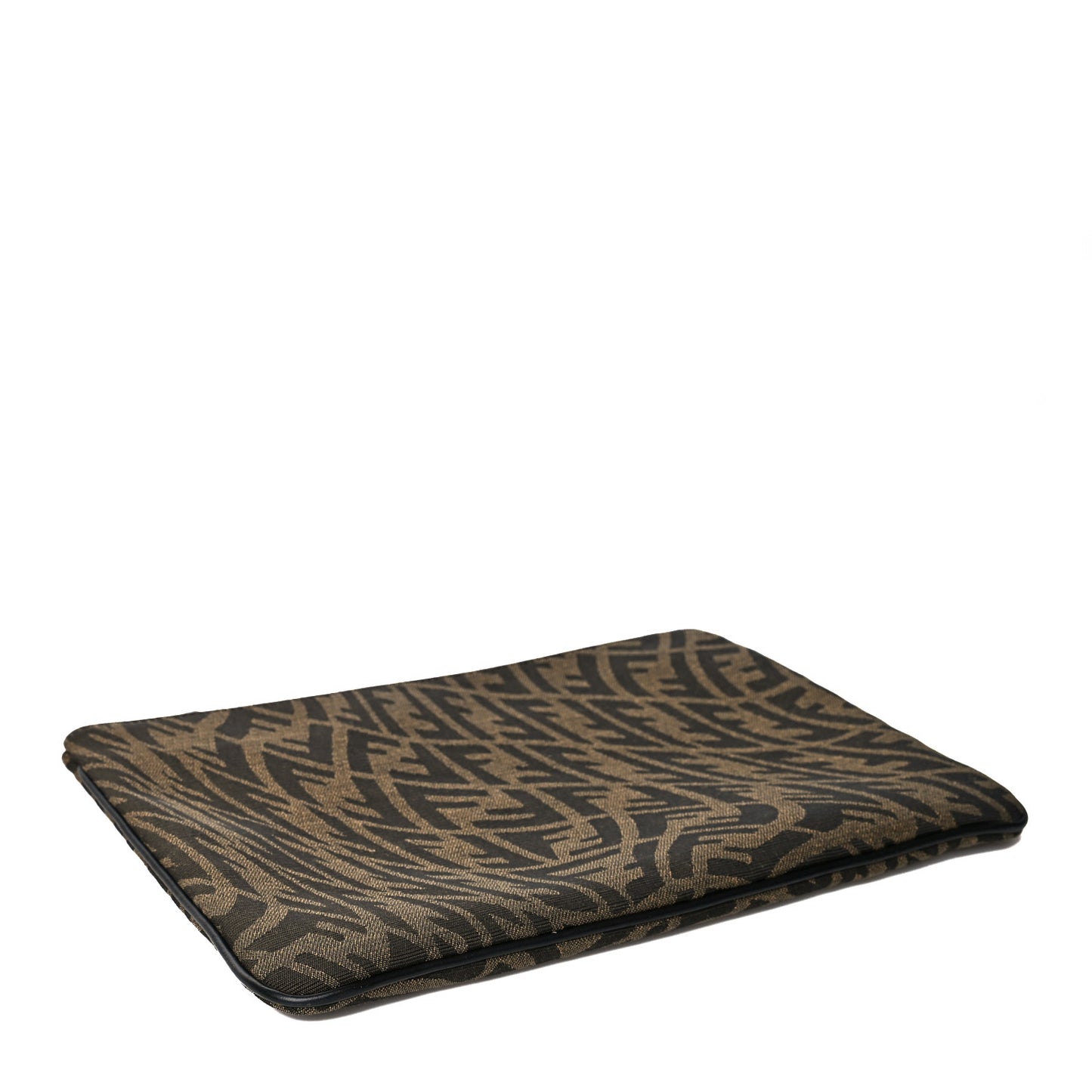X SARAH COLEMAN Fabric Jacquard FF Vertigo Pouch Tobacco Moro Black