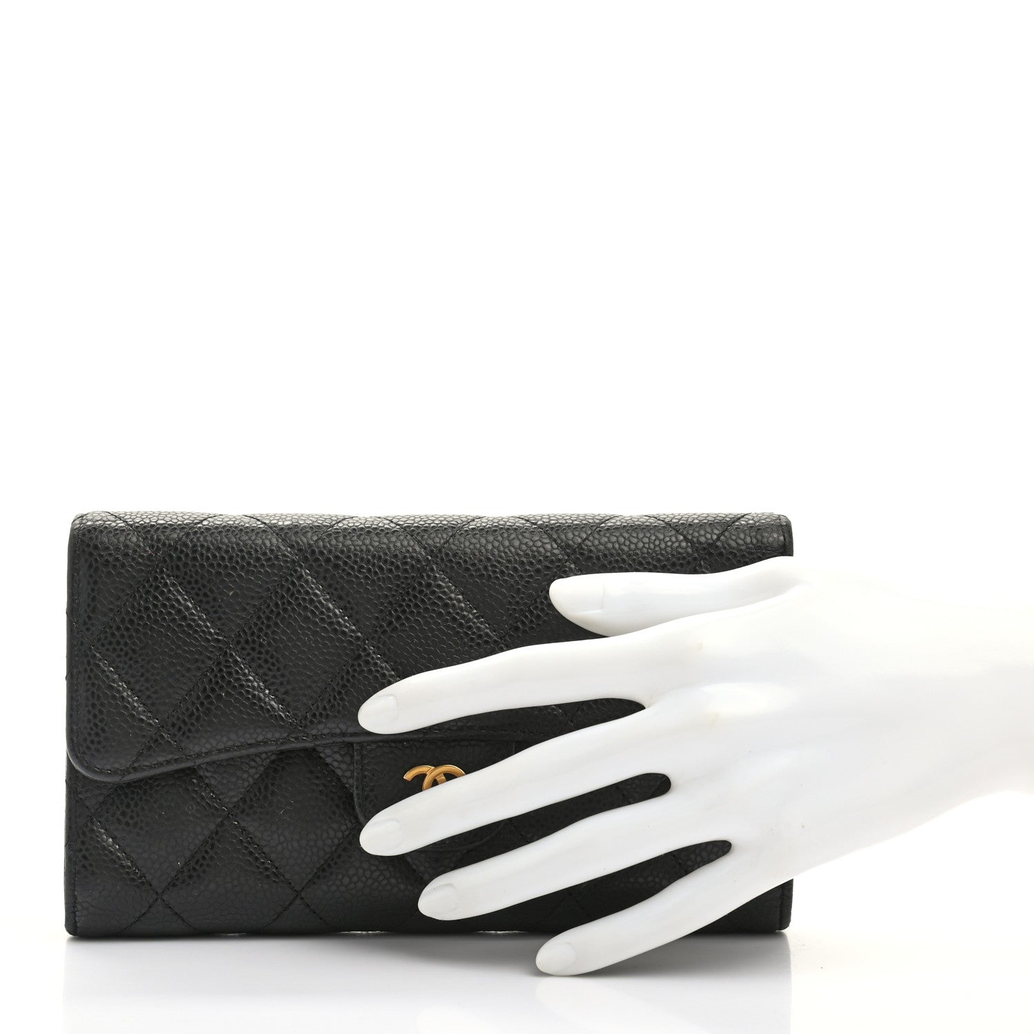 Chanel Caviar Quilted Large Flap Wallet Black 2 of 15