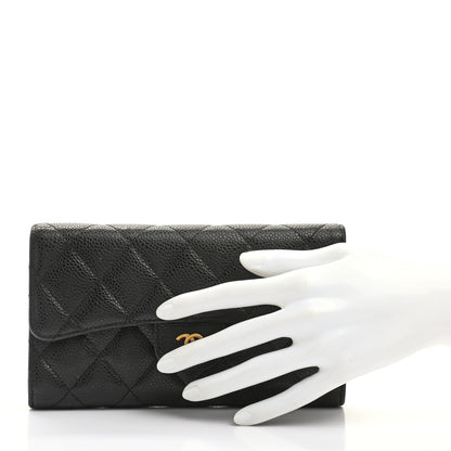 Chanel Caviar Quilted Large Flap Wallet Black 2 of 15