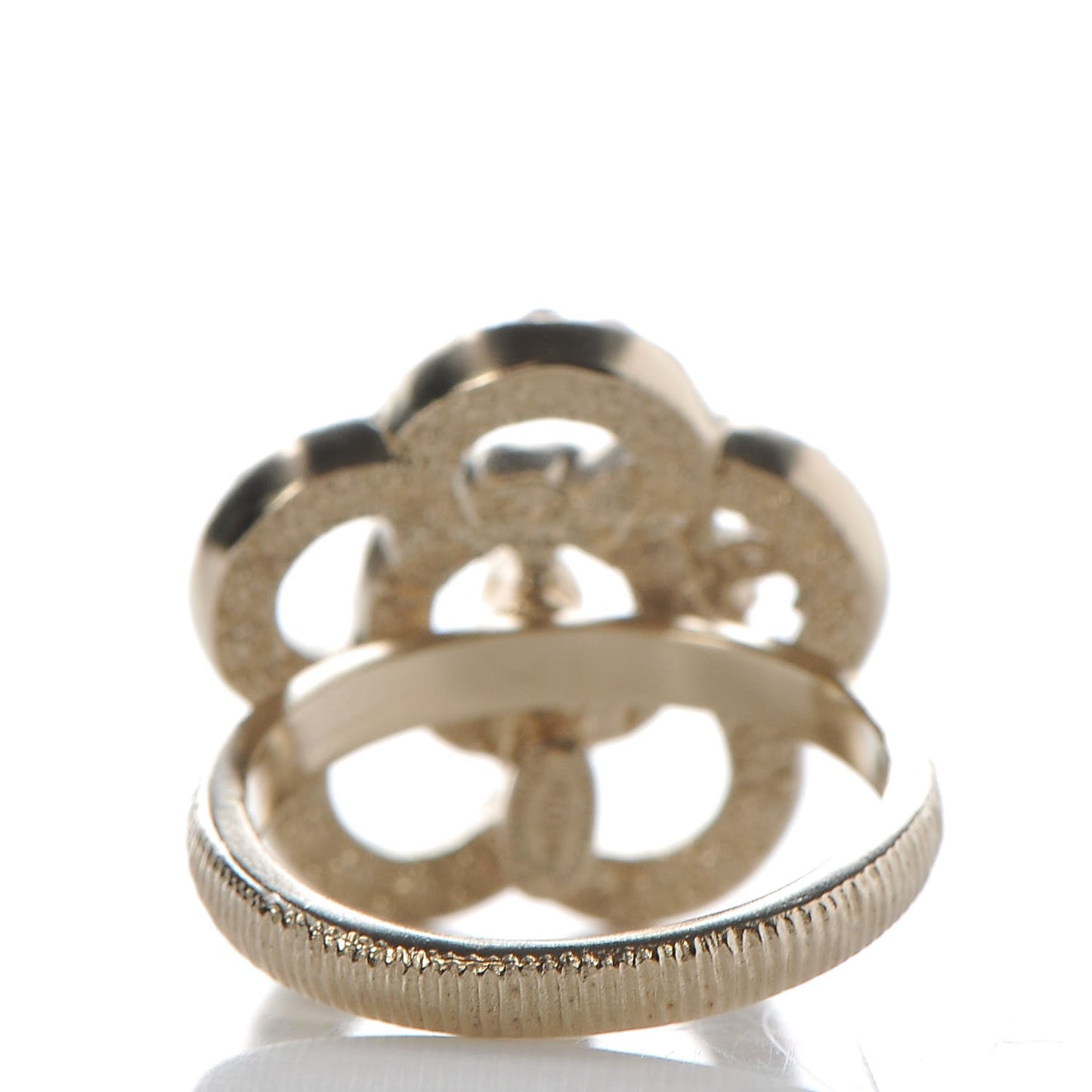 Pearl CC Camellia Ring 6 Gold Black