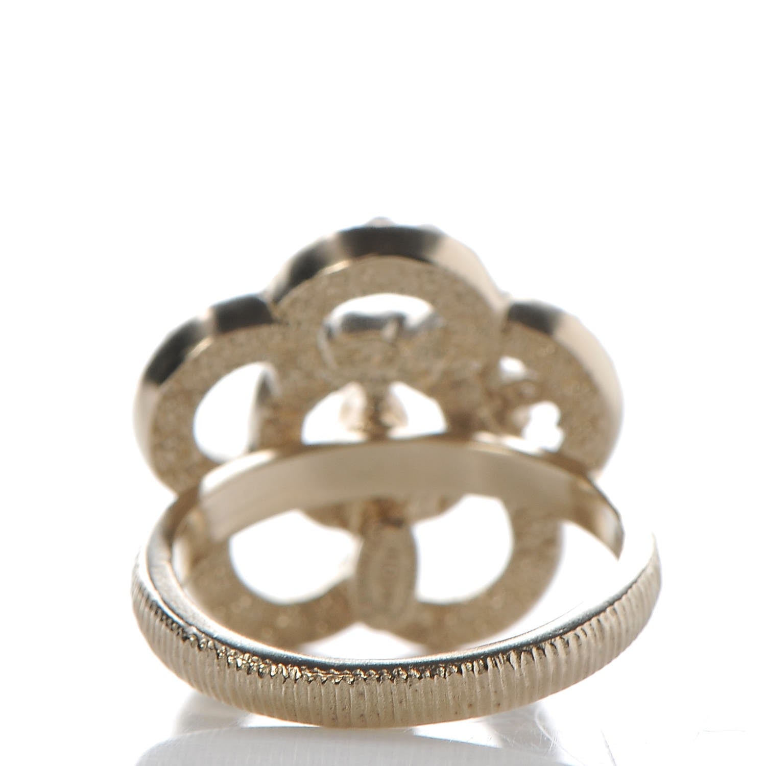 Chanel Pearl CC Camellia Ring 6 Gold Black 4 of 6