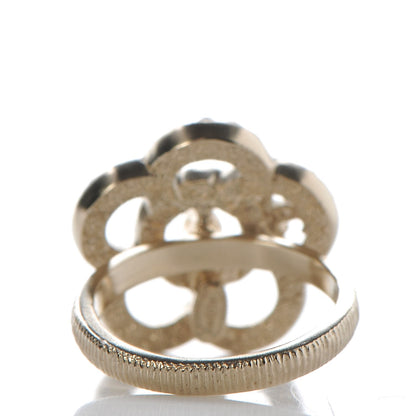 Chanel Pearl CC Camellia Ring 6 Gold Black 4 of 6