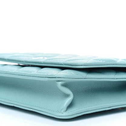 Chanel Caviar Quilted Wallet On Chain WOC Light Blue 11 of 13
