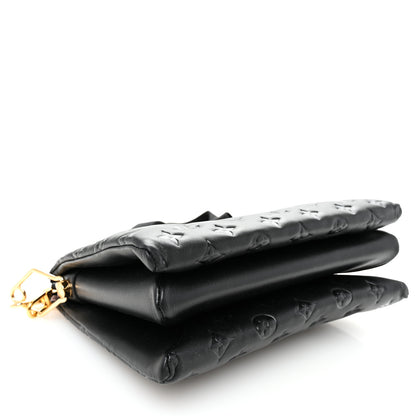 Louis Vuitton Lambskin Embossed Monogram Coussin PM Black 4 of 11