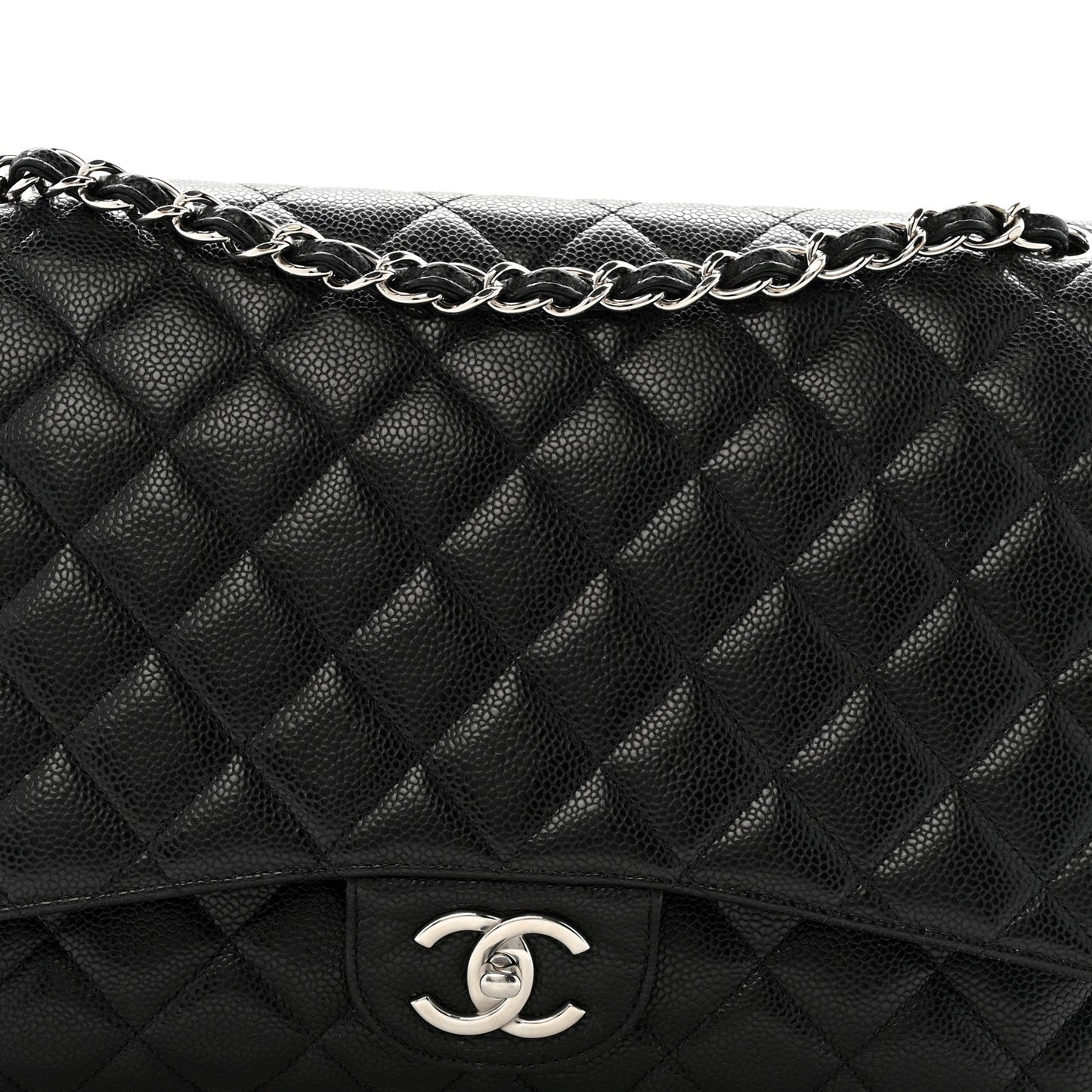 Caviar Quilted Maxi Double Flap Black
