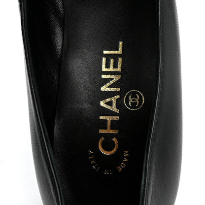 Chanel Lambskin Turnlock CC Pumps 38 Black Ivory 7 of 9