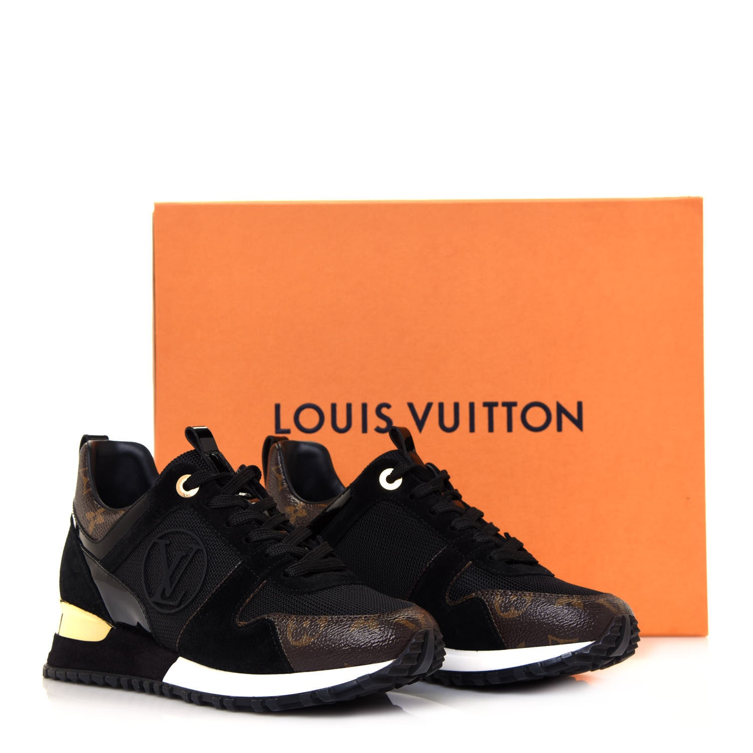 Louis Vuitton Suede Monogram Run Away Sneakers 36 Black 9 of 9