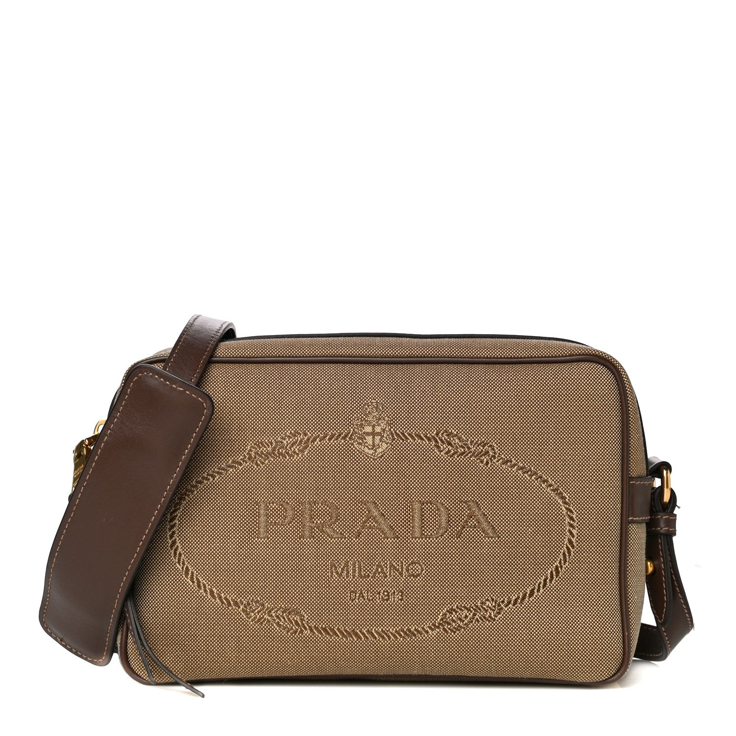 Prada Jacquard Logo Camera Bag Corda Bruciato 1 of 10
