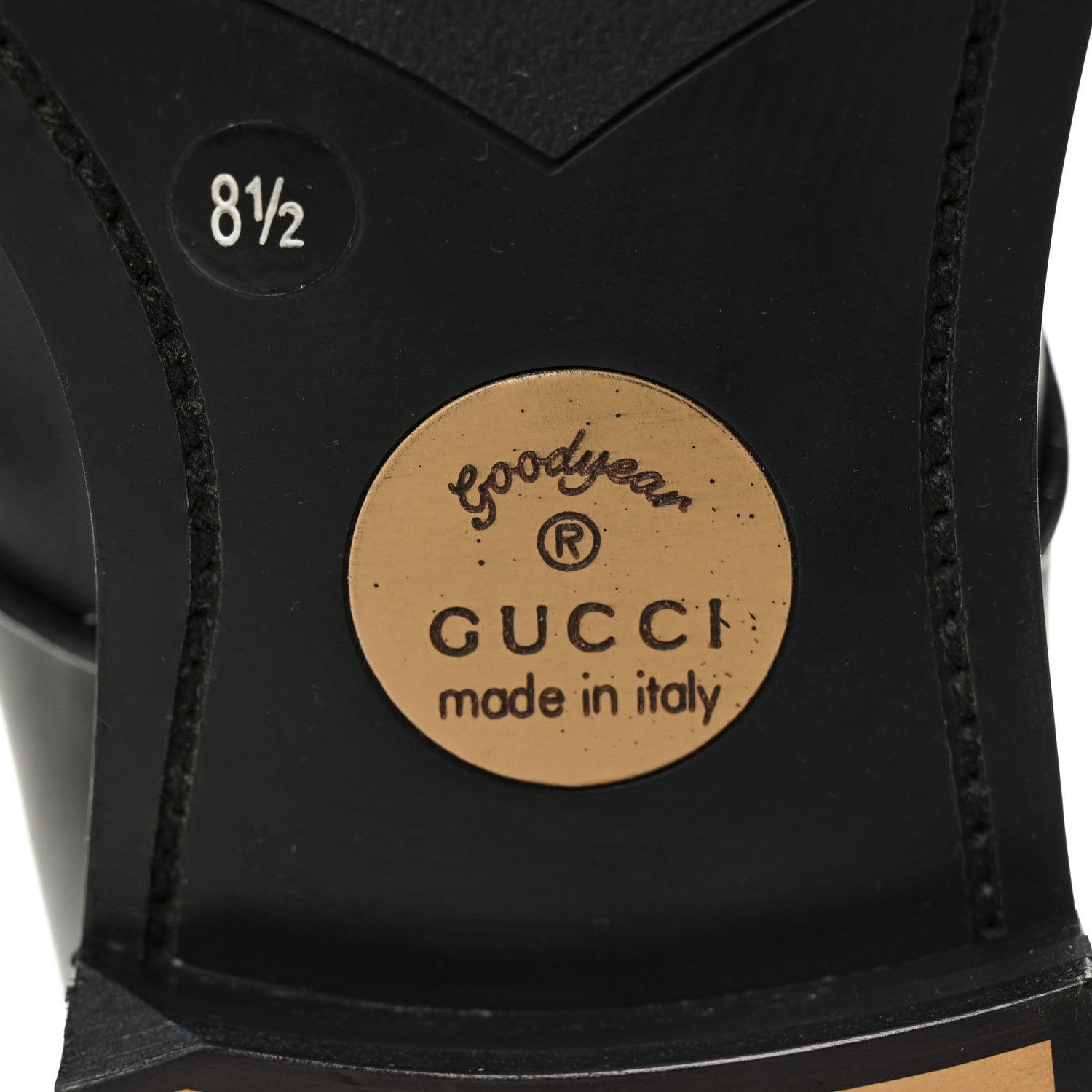 Gucci Knight Calfskin Mens Oxford Loafers 8.5 Black 8 of 8