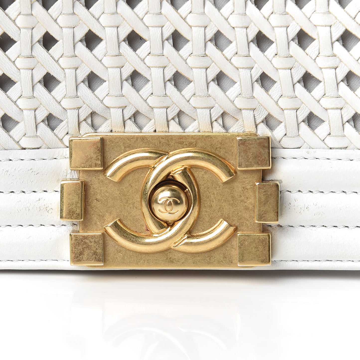 Sheepskin Braided Small Boy Reverso Flap White