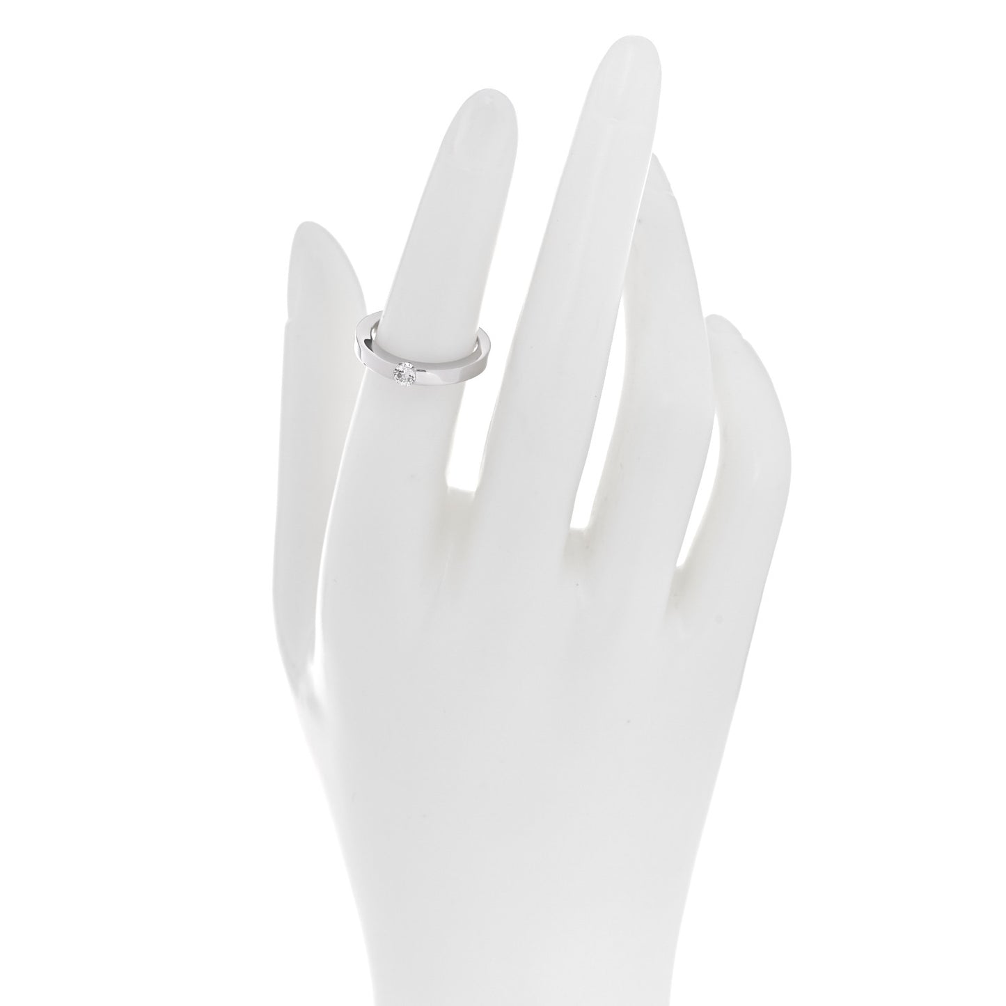 18K White Gold Diamond .21ct Solitaire Engagement Ring 50 5.25