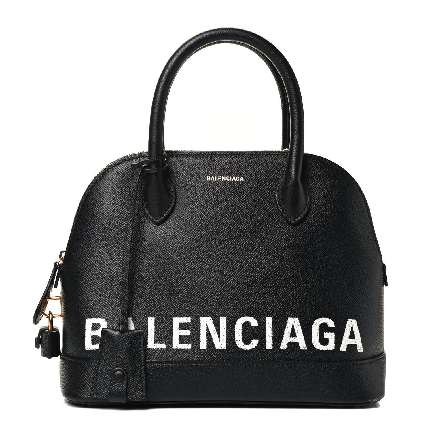 Balenciaga Signature Grained Calfskin Logo S Ville Top Handle Bag Black 1 of 4
