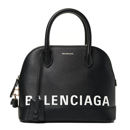 Balenciaga Signature Grained Calfskin Logo S Ville Top Handle Bag Black 1 of 4