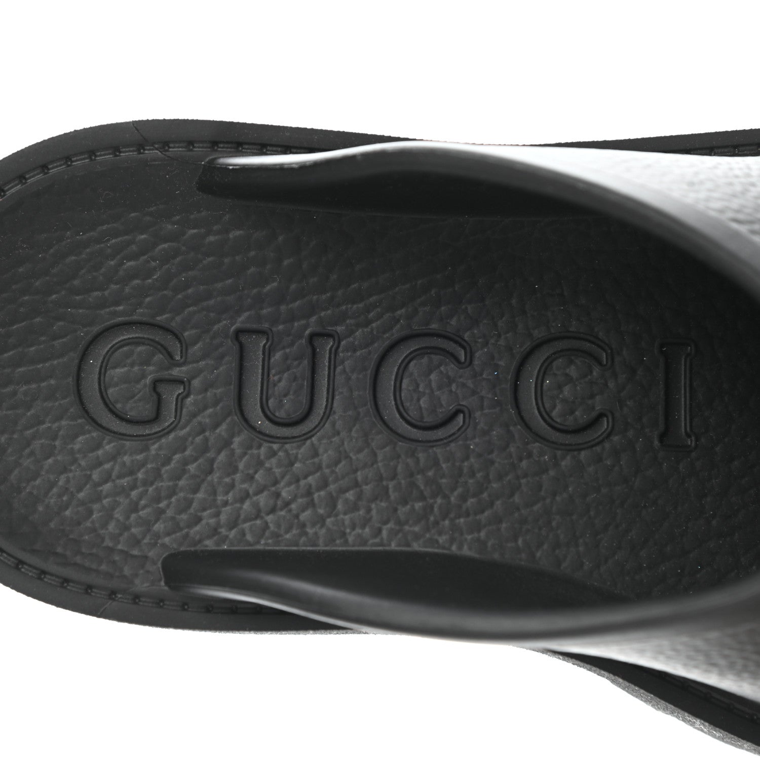 Gucci Rubber GG Monogram Perforated Elea Platform 55mm Lug Sole Sandals 38 Black 7 of 7