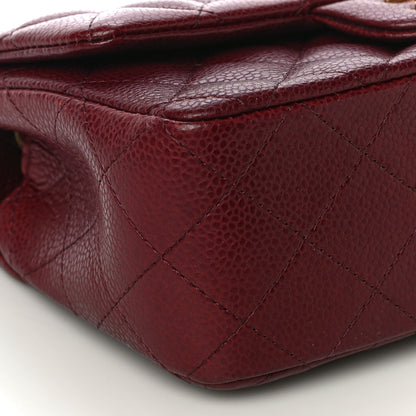Chanel Caviar Quilted Mini Rectangular Flap Dark Red 4 of 11