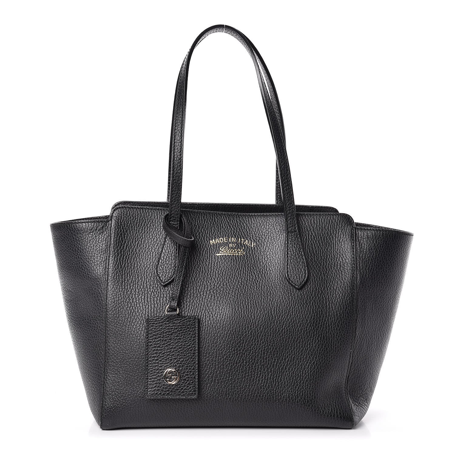 Gucci Pebbled Calfskin Small Swing Tote Black 1 of 15