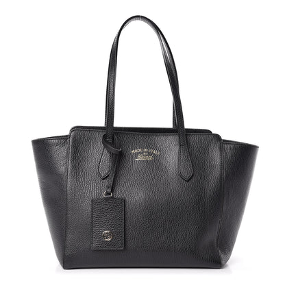 Gucci Pebbled Calfskin Small Swing Tote Black 1 of 15