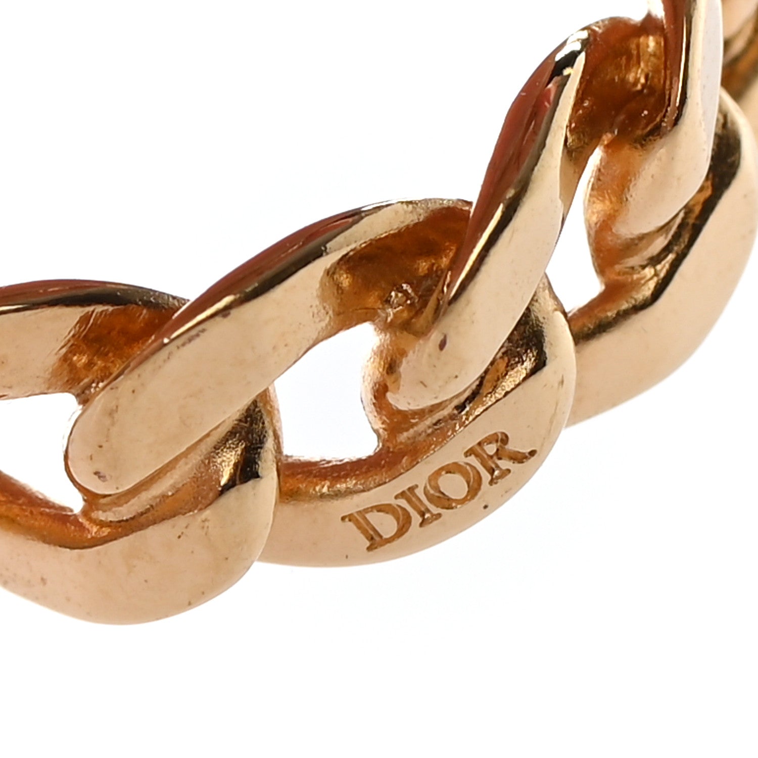 Christian Dior Metal Danseuse Etoile Chain Ring 54 7 Gold 4 of 4