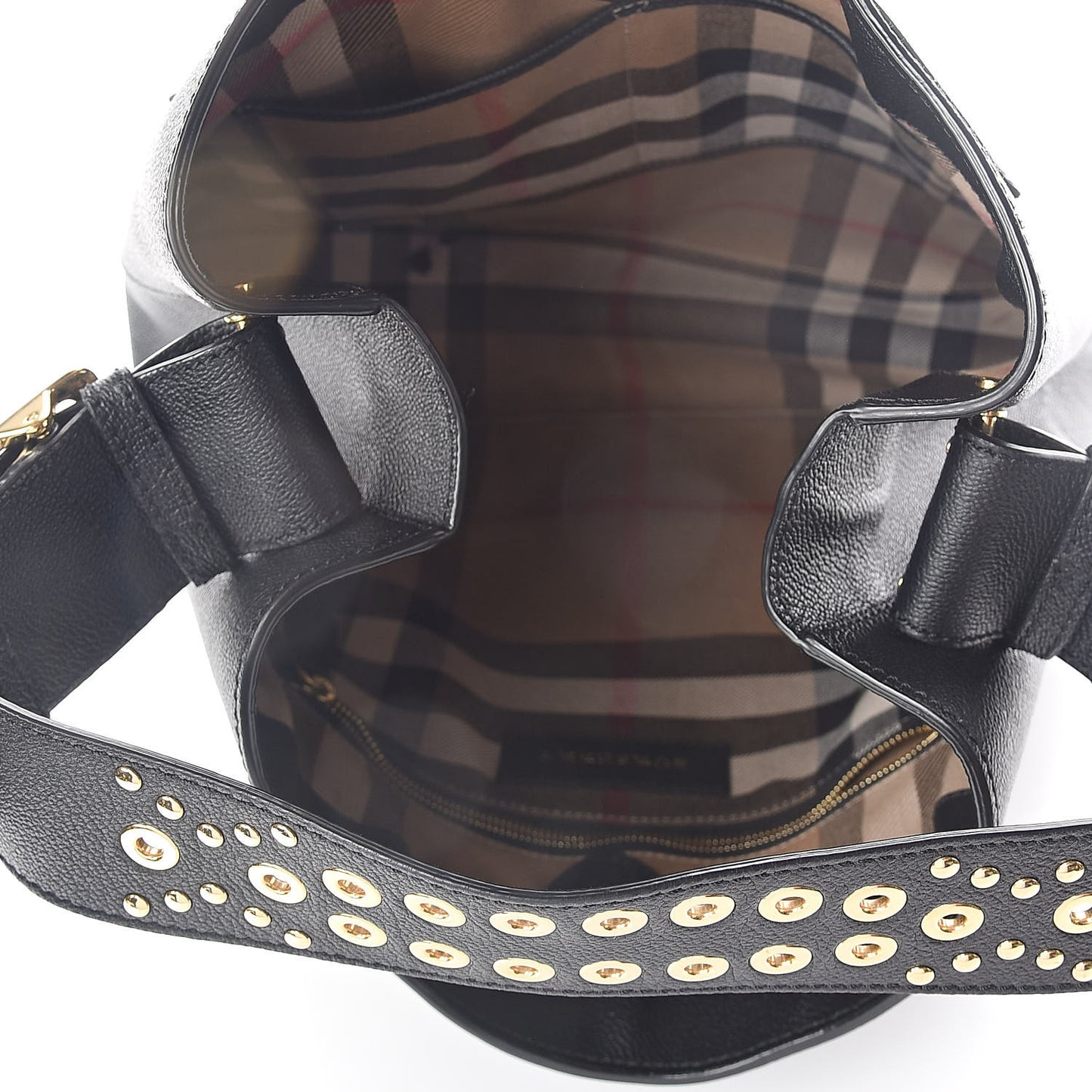 Soft Grainy Calfskin Small Studded Elmstone Hobo Black