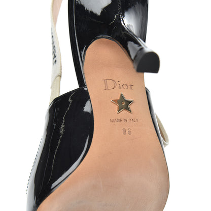 Christian Dior Patent Ribbon J'Adior Slingback 100mm Pumps 36 Black 8 of 9