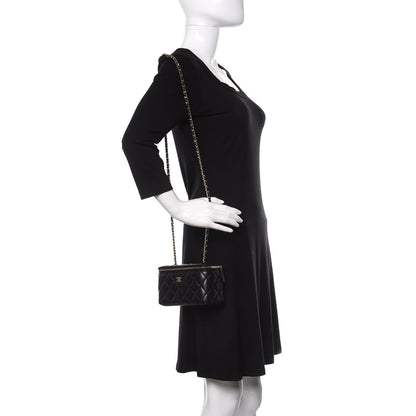 Chanel Lambskin Quilted Small Vanity Case With Chain Black 2 of 10