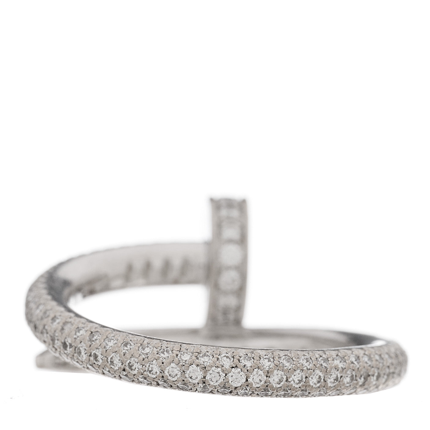 18K White Gold Diamond Juste Un Clou Full Paved Ring 50 5.25