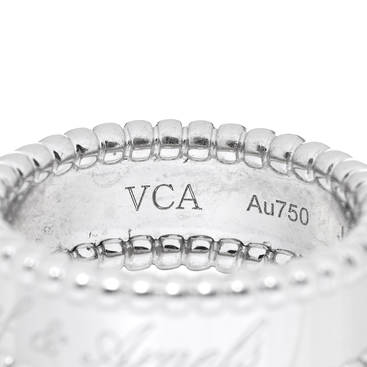 18K White Gold Perlee Signature Ring 53 6.5