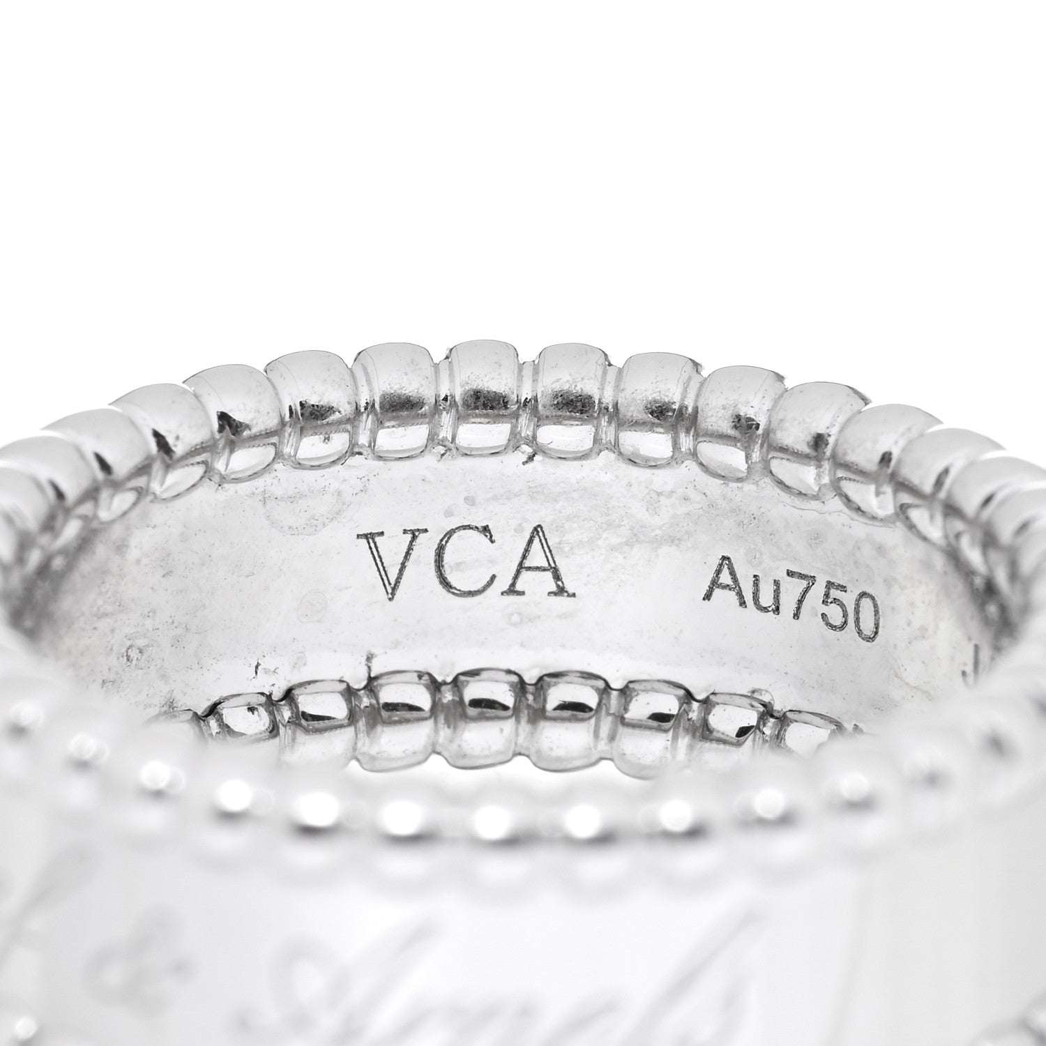 Van Cleef & Arpels 18K White Gold Perlee Signature Ring 53 6.5 3 of 4