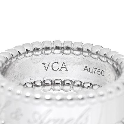 Van Cleef & Arpels 18K White Gold Perlee Signature Ring 53 6.5 3 of 4