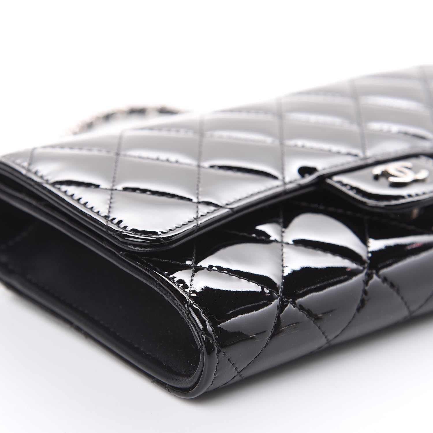 Chanel Patent Quilted Wallet On Removable Chain Black 8 of 13