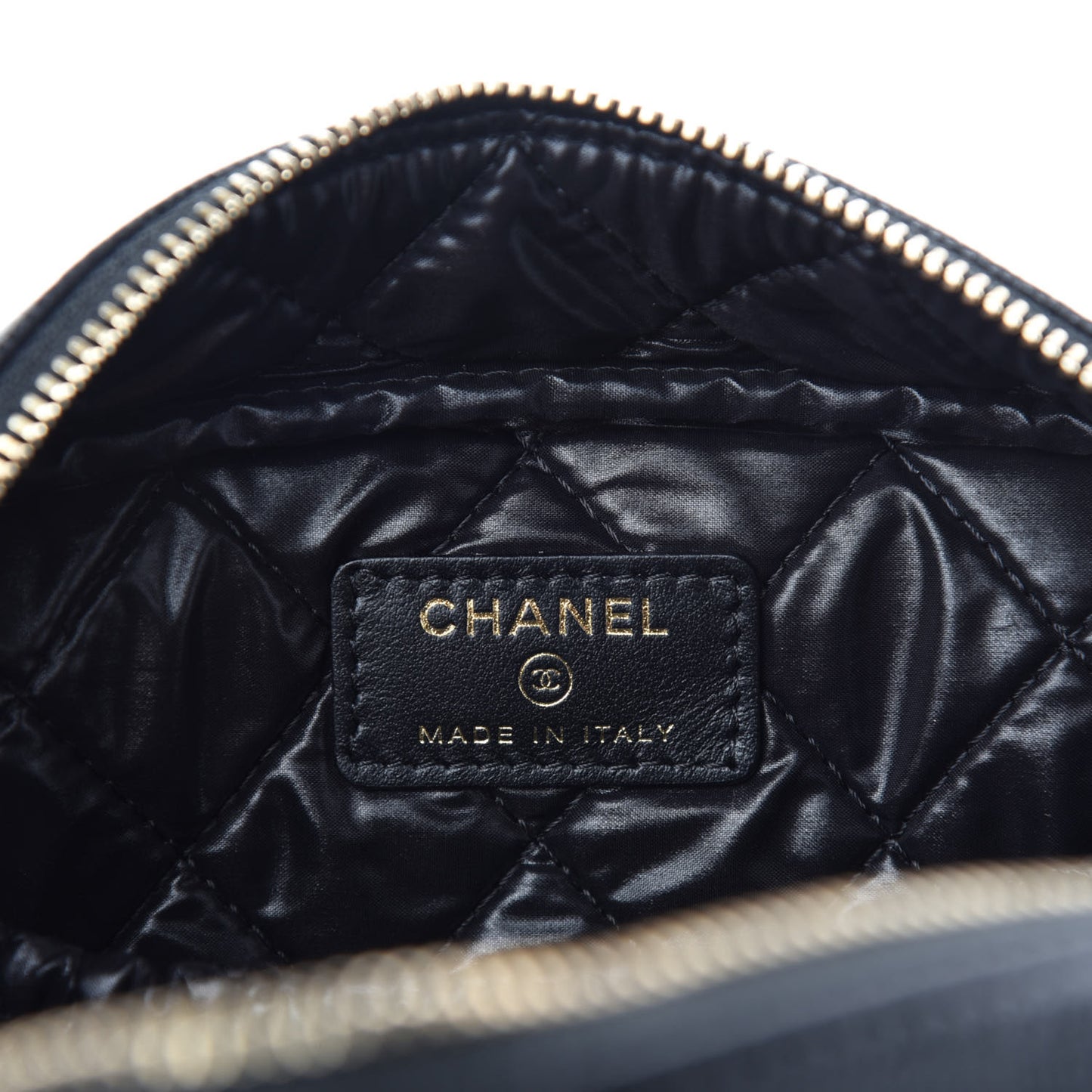 Caviar Quilted Curvy Pouch Cosmetic Case Black
