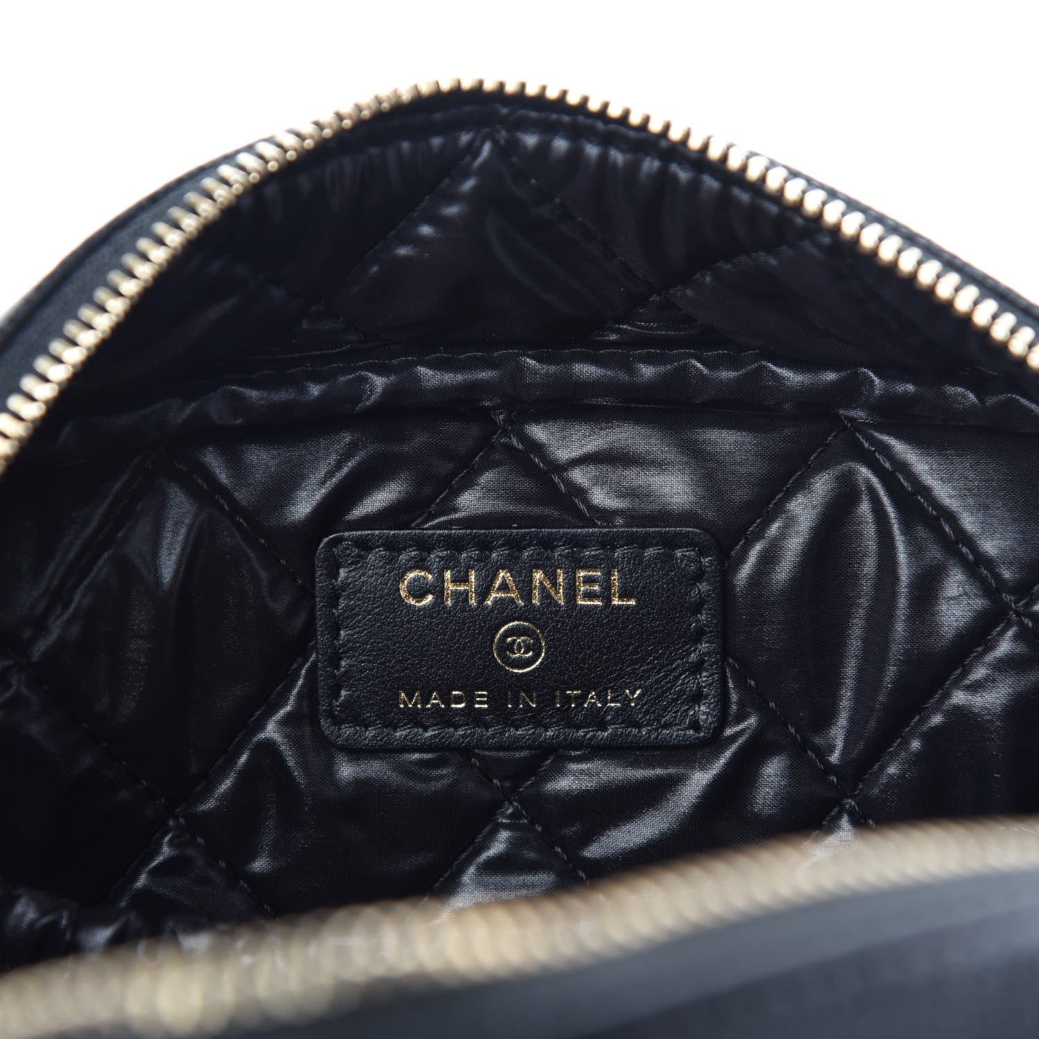 Chanel Caviar Quilted Curvy Pouch Cosmetic Case Black 6 of 8