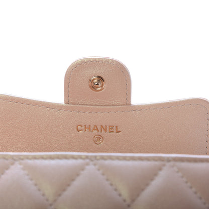 Chanel Iridescent Calfskin Quilted Compact Flap Wallet Beige 6 of 10
