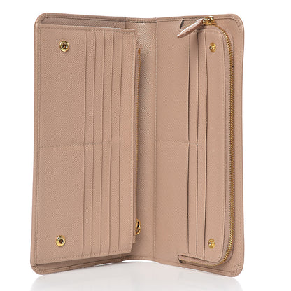 Prada Saffiano Metal Double Snap Travel Wallet Cammeo 5 of 16