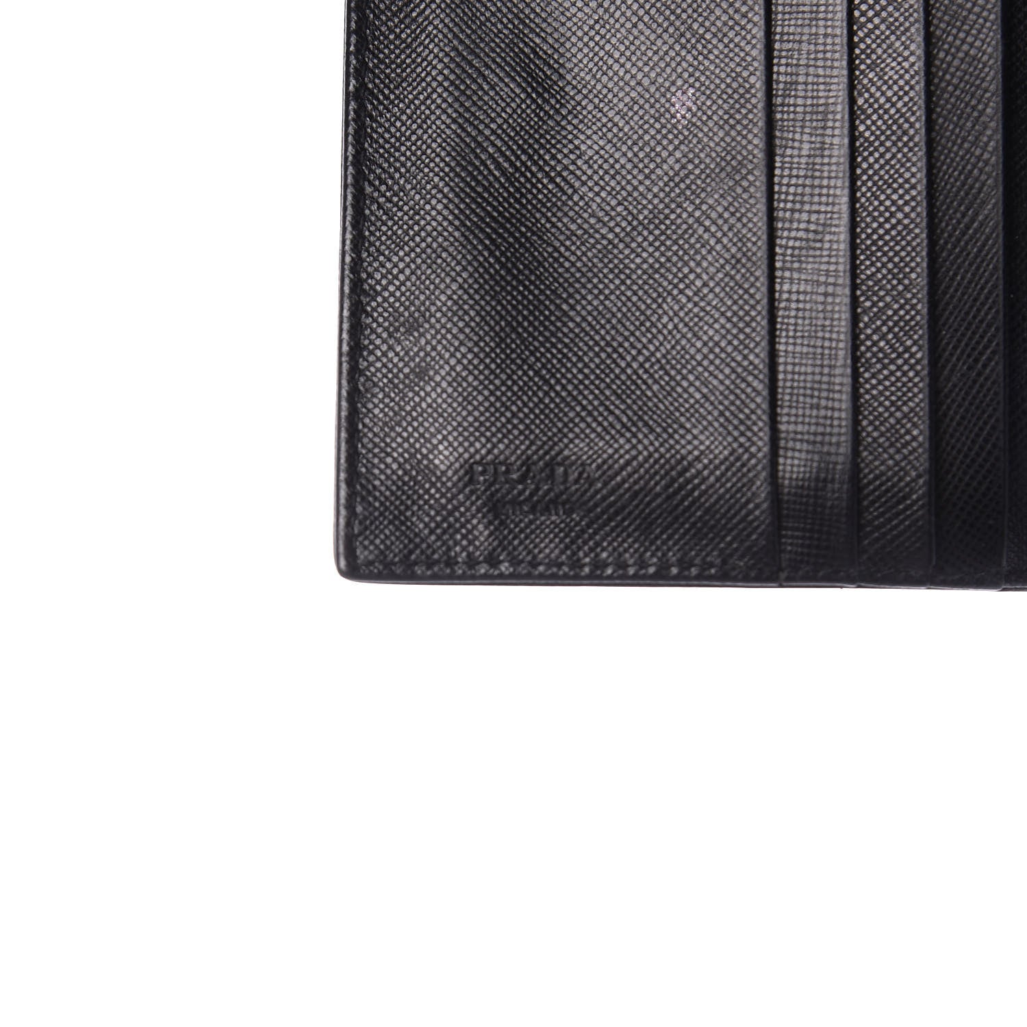 Prada Saffiano Tri-Fold Compact Wallet Black 8 of 10