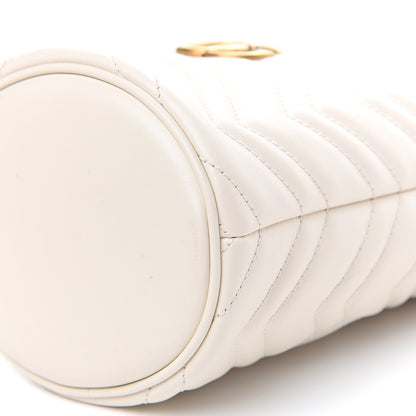 Gucci Calfskin Matelasse Mini GG Marmont 2.0 Bucket Bag White 8 of 11