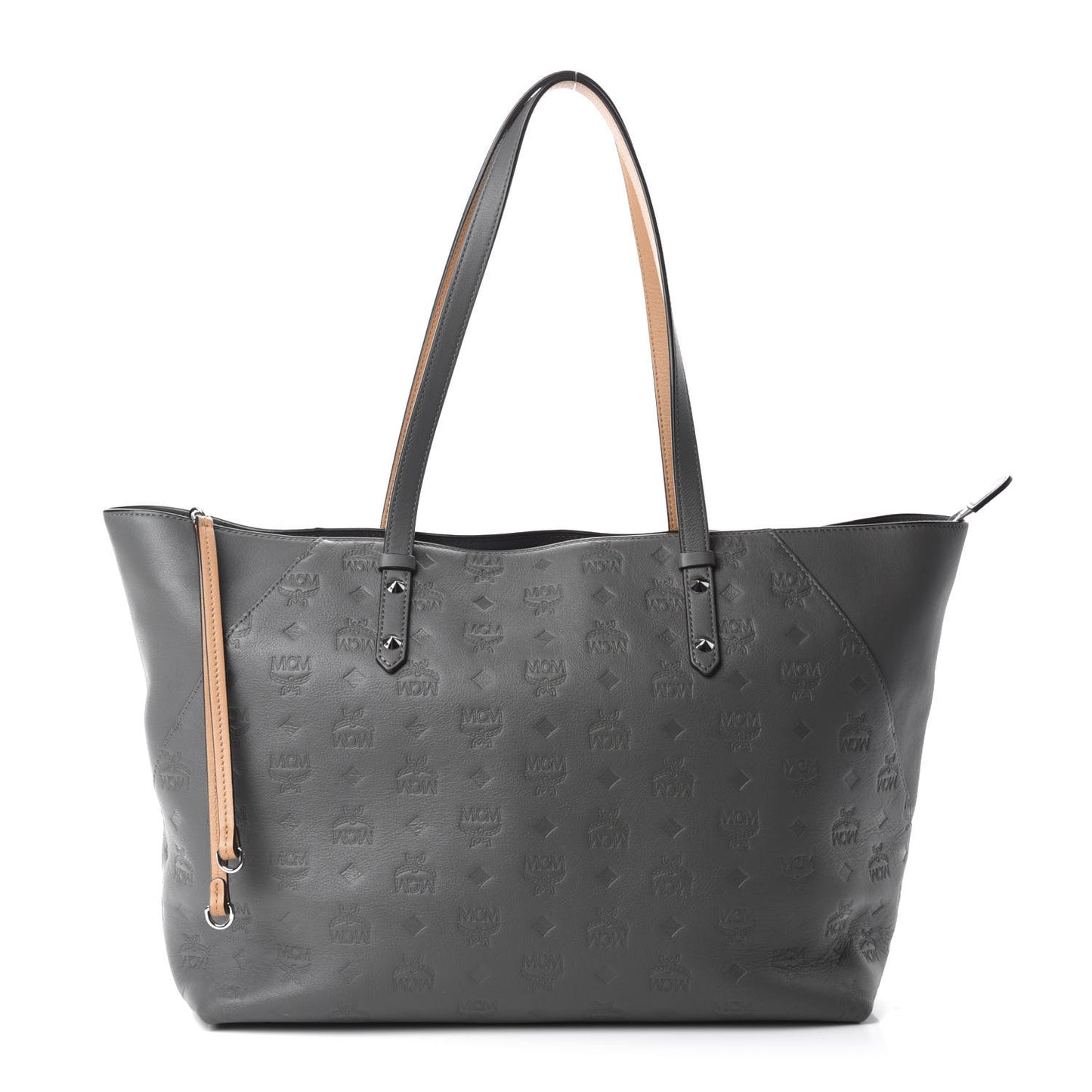 Calfskin Ottomar Monogram Medium Klara Top Zip Tote Charcoal