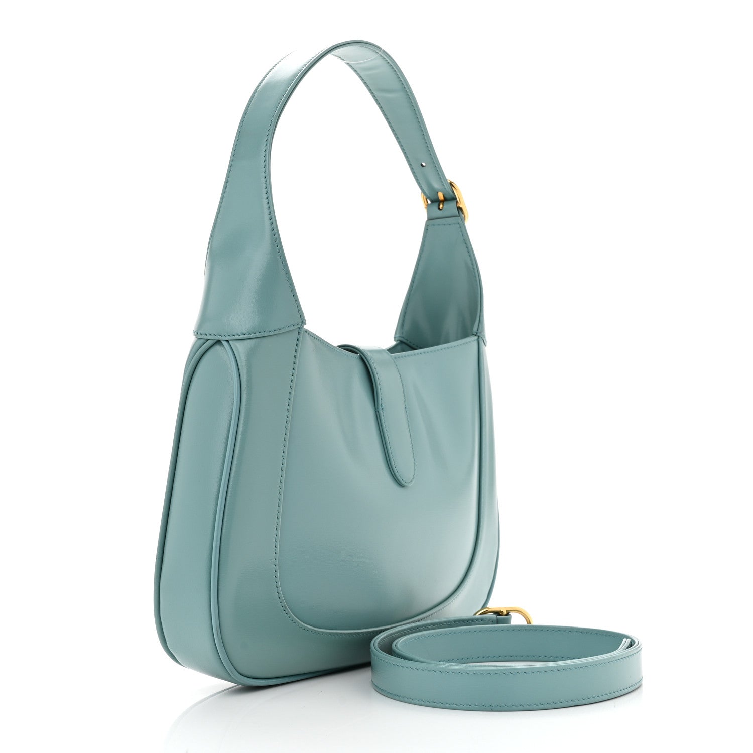 Gucci Boarded Dyana Lux Calfskin Small Jackie 1961 Hobo Dusty Azure 3 of 10