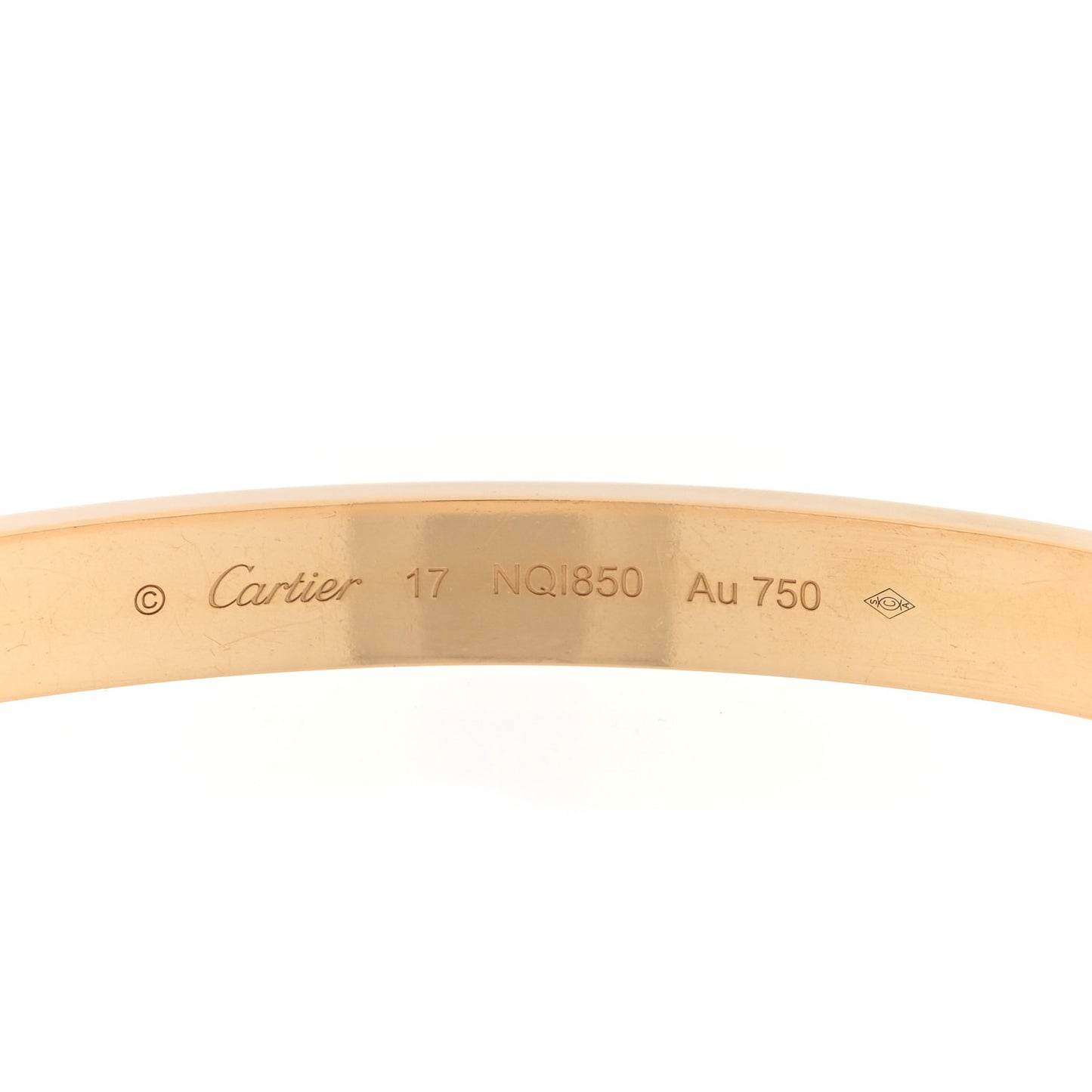 18K Yellow Gold LOVE Bracelet 17